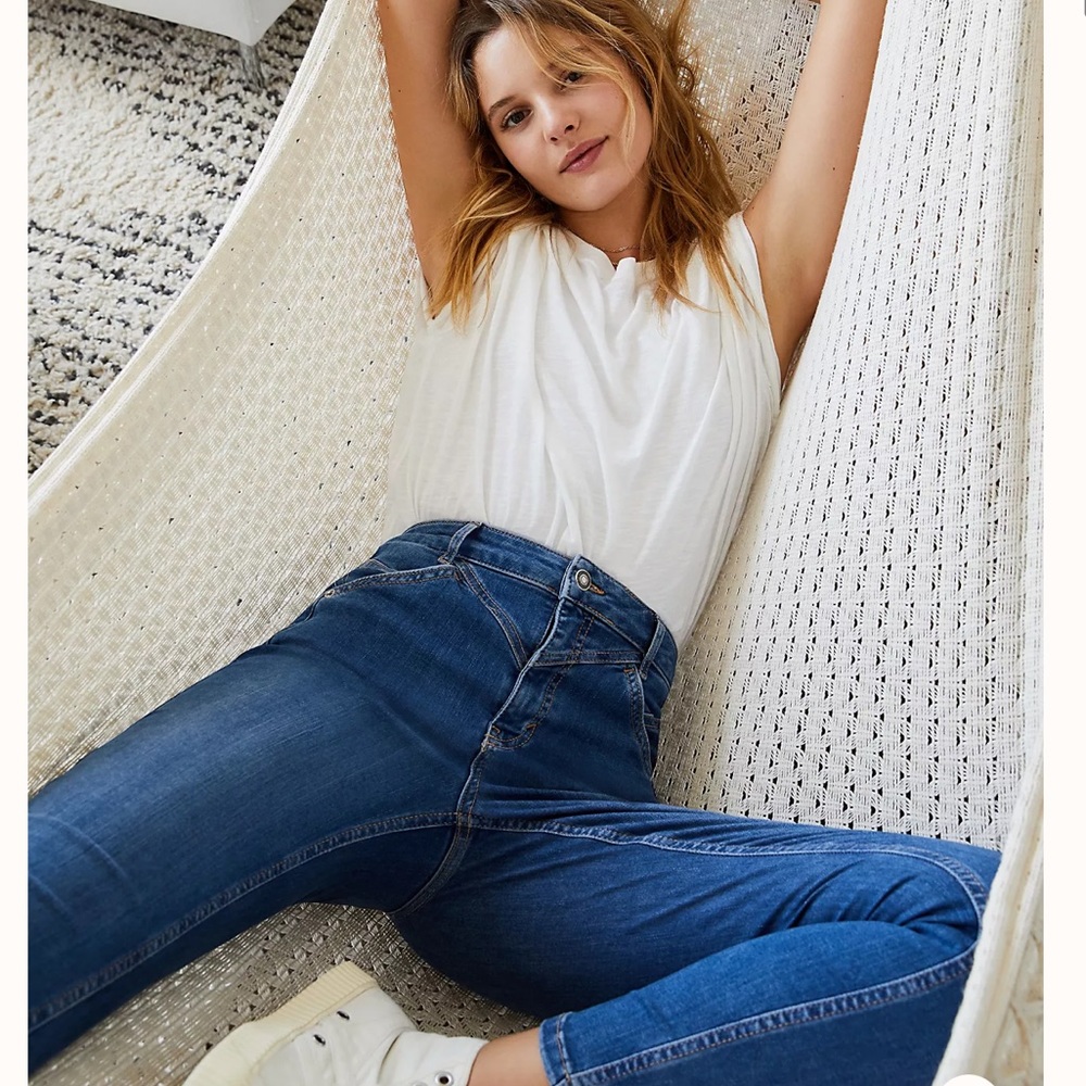 Free People Riley Seamed Skinny Jeans